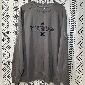 Mens Grey 2pc ADIDAS UofMichigan ClimaWarm Embroidered Sweater/Pant set Size XL‎